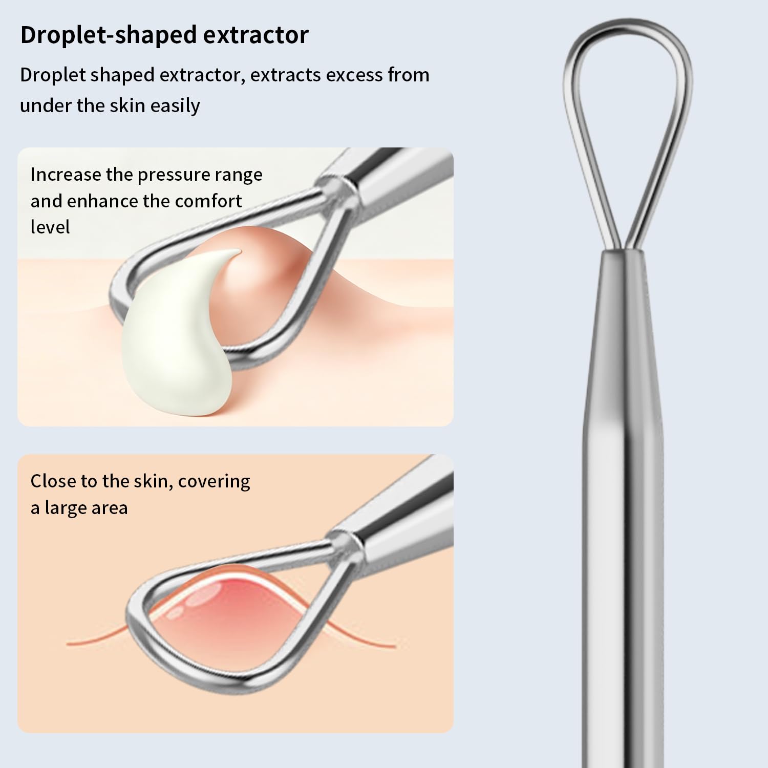 ZIZZON Titanium Lancet Needle Acne Blackhead Remover Pimple Extractor Popper Tool