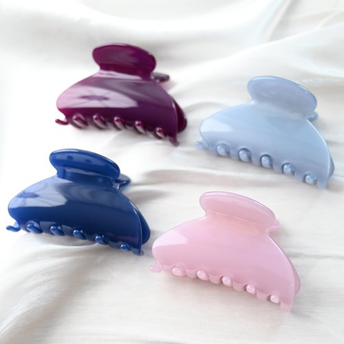 Prettyou Handmade Celluloid Acetate French Design Barrettes Tortoise Shell Claws Hair Claw Luxury Fashion Accessories Hair Clip for Women (dark blue)