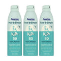 Coppertone Pure and Simple Kids Sunscreen Spray SPF 50, Zinc Oxide Mineral Sunscreen for Sensitive Skin, Hypoallergenic and Tear Free, 5 Oz Can, Pack of 3