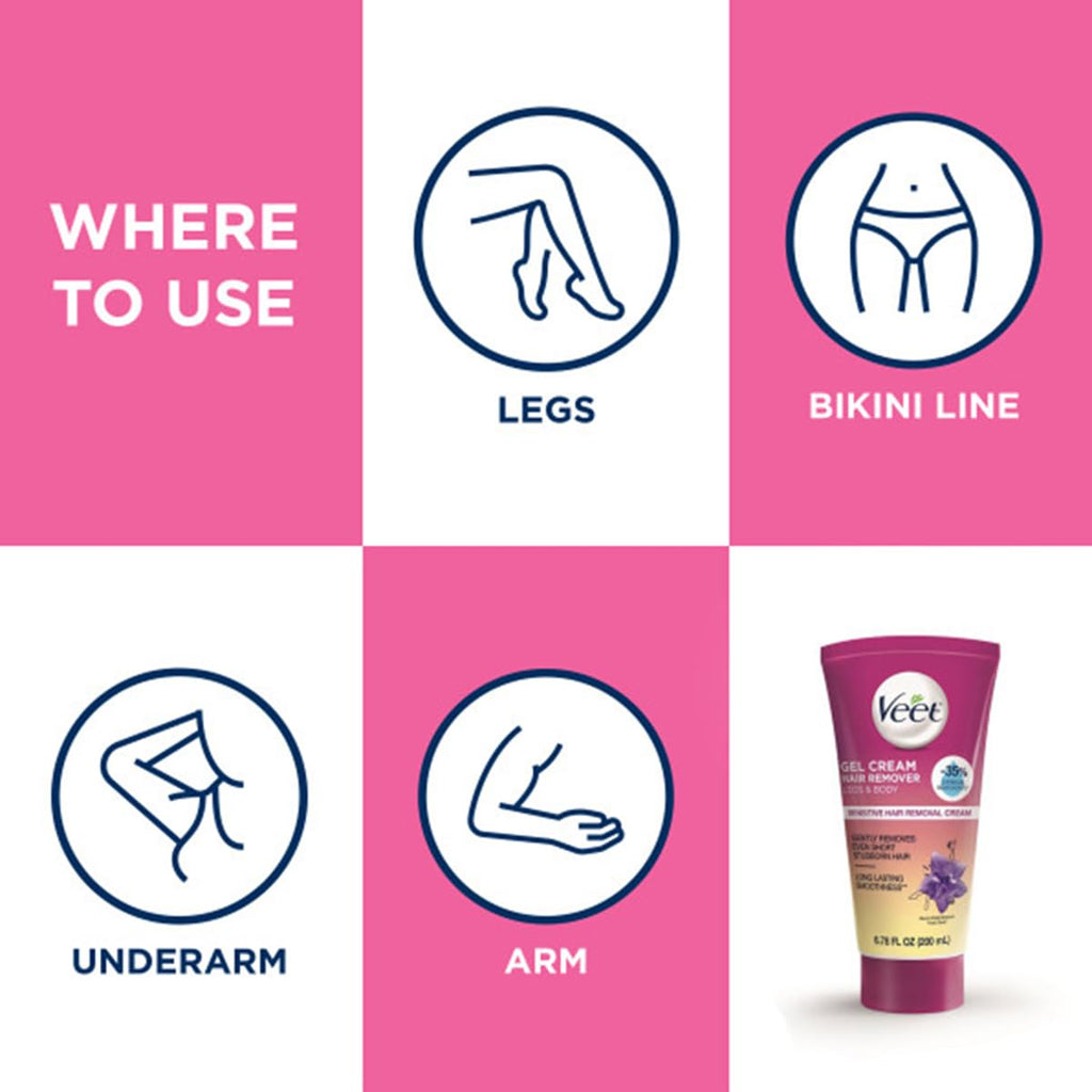 Veet Hair Removal Gel Cream, Sensitive Skin Formula 6.76 fl oz (200 ml)