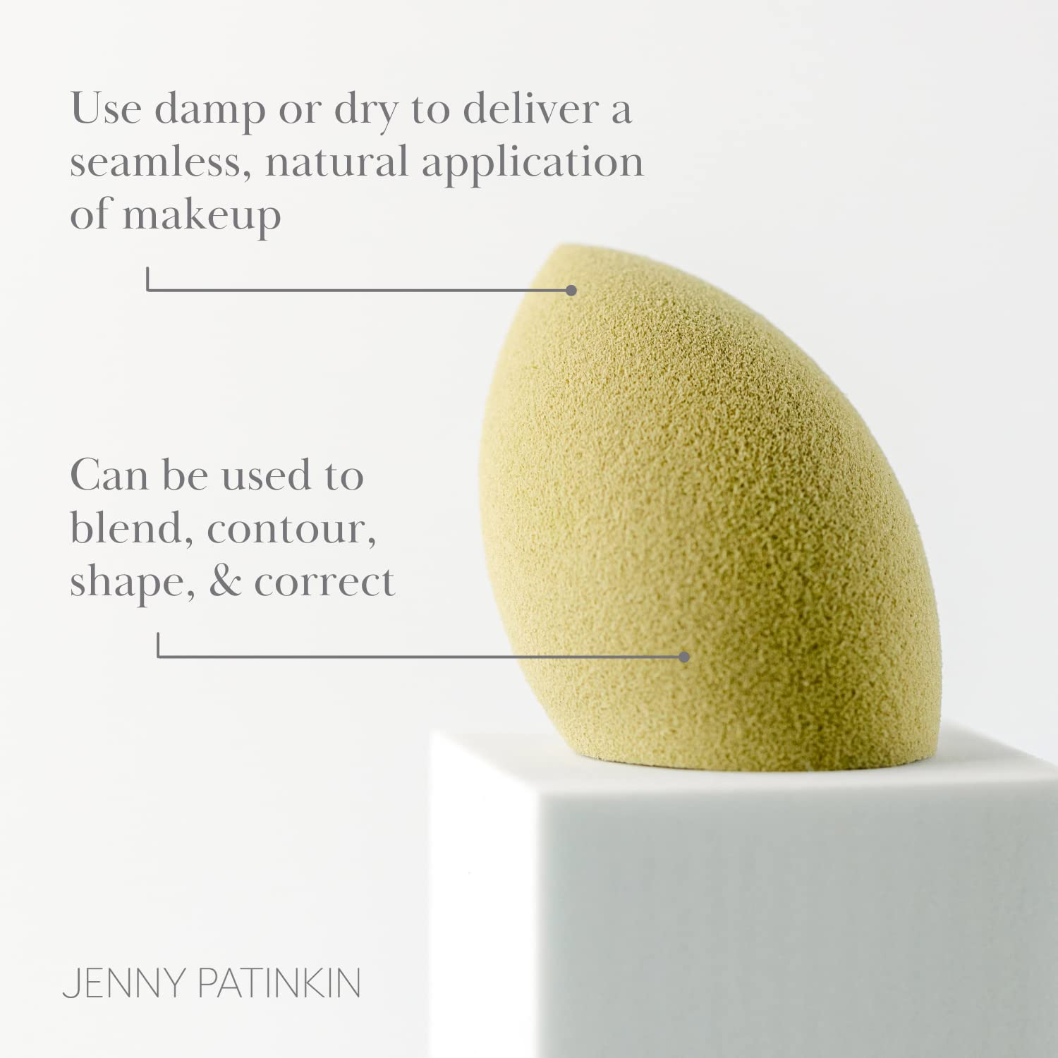 Jenny Patinkin Pure Luxury Au Naturel Green Tea Makeup Sponge - Beauty Blender & Sponge for Flawless Face Makeup Blending - Organic & Soft Beauty Blender Surface