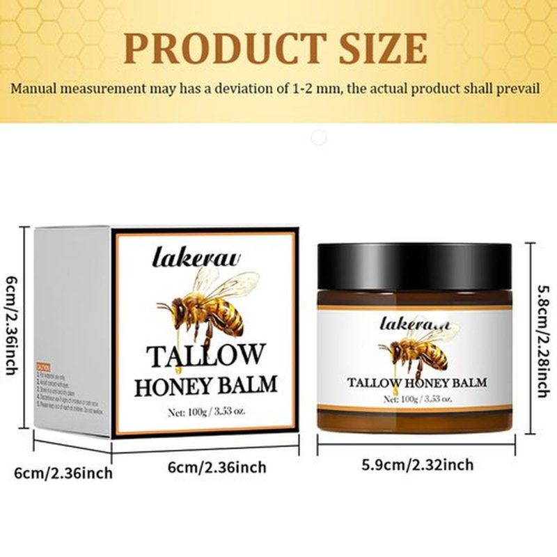 JEMPET Beef Tallow and Honey Balm - Tallow Honey Skin Balm - Skin Moisturizer for Face & Body (03, Unscented)