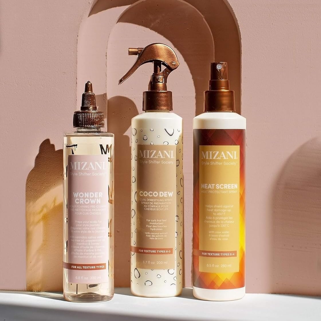 Mizani Style Shifter Society Heat Screen Heat Protectant Spray - Anti-Frizz & Glossy Shiny Finish For Textured, Curly and Coily Hair