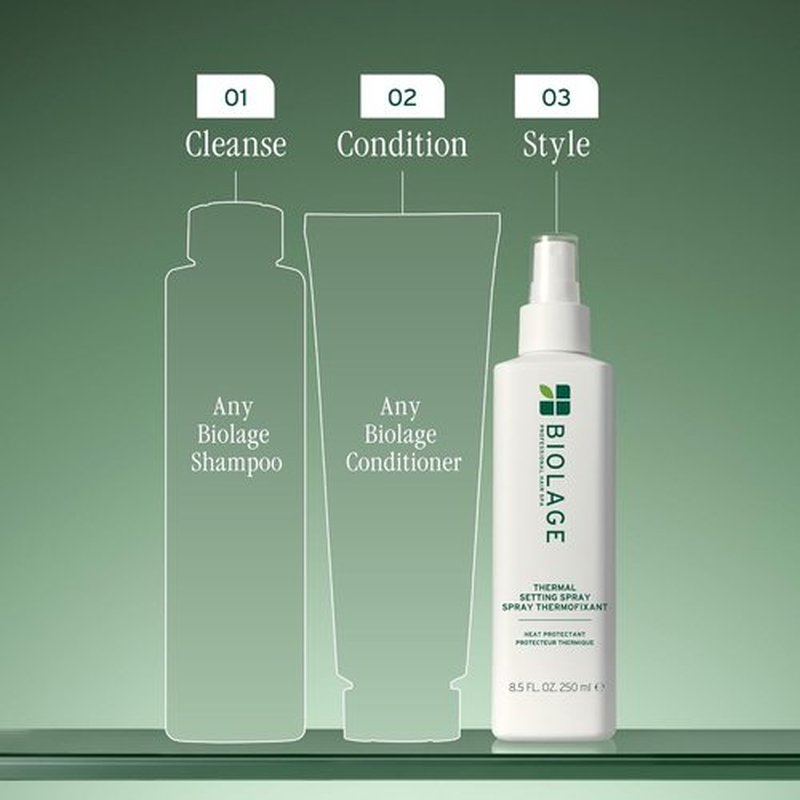 Biolage Thermal Setting Spray - Strengthens Hair & Protects Against Heat Damage | Vegan, Paraben-Free, 8.5 Fl Oz
