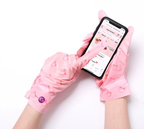 TONYMOLY I’m Lovely Peach Hand Mask - Hydrating Korean Treatment Gloves with Peach & Plum Extracts | 5-Pack