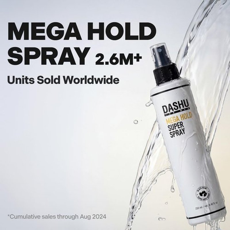 DASHU Hairspray - Mega Hold Super Spray for Long-Lasting Frizz Control | 8.45 fl oz (Two Bundle)