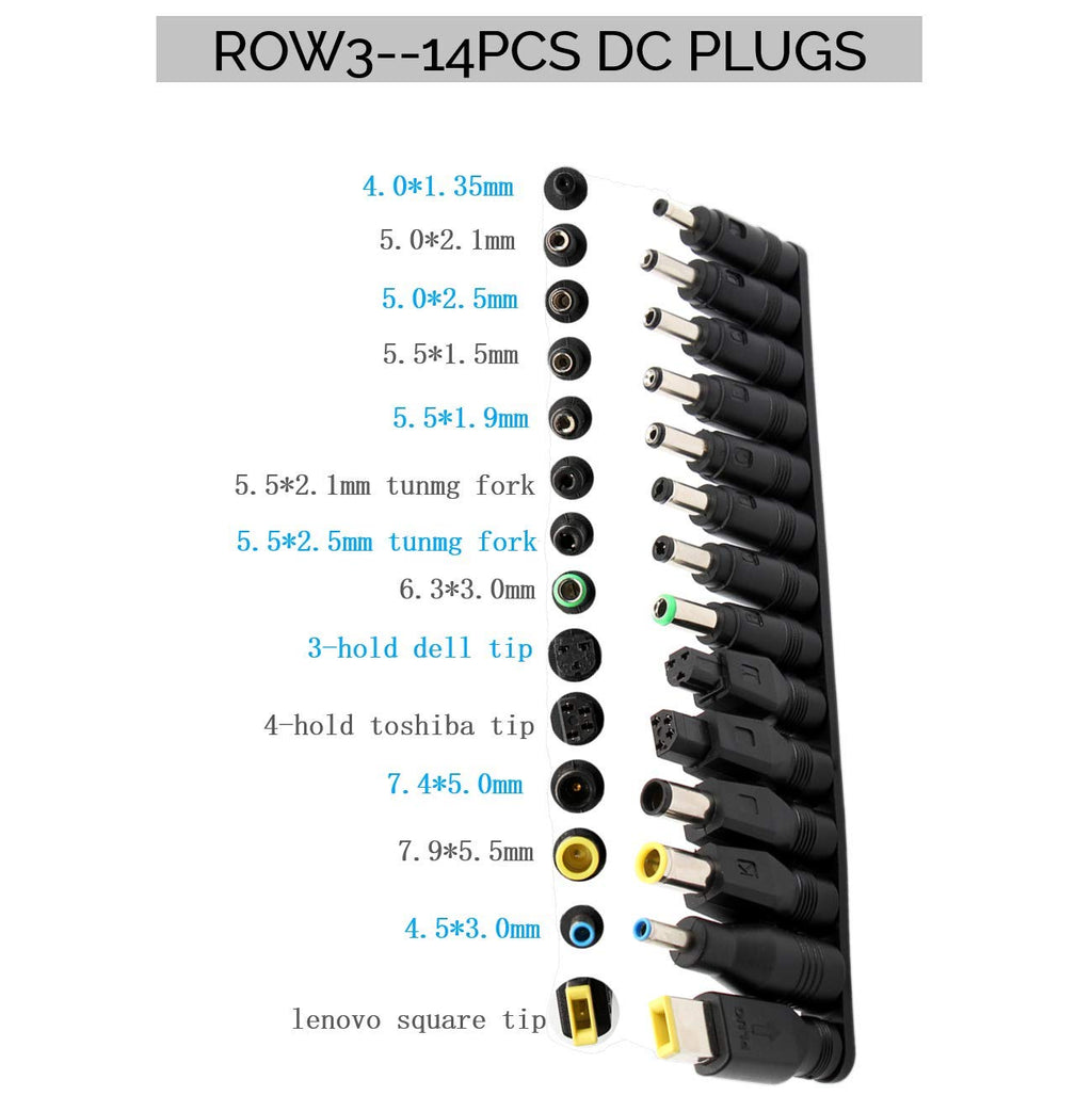 Universal DC Barrel Connectors 34pcs Kit for Loptop Charger DC Power Tips