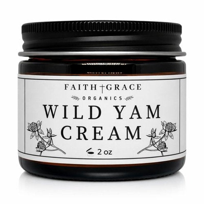 Faith and Grace Organics Wild Yam Cream for Women, Organic Hormone Balancing, PMS, Menopause & Perimenopause- 2 oz