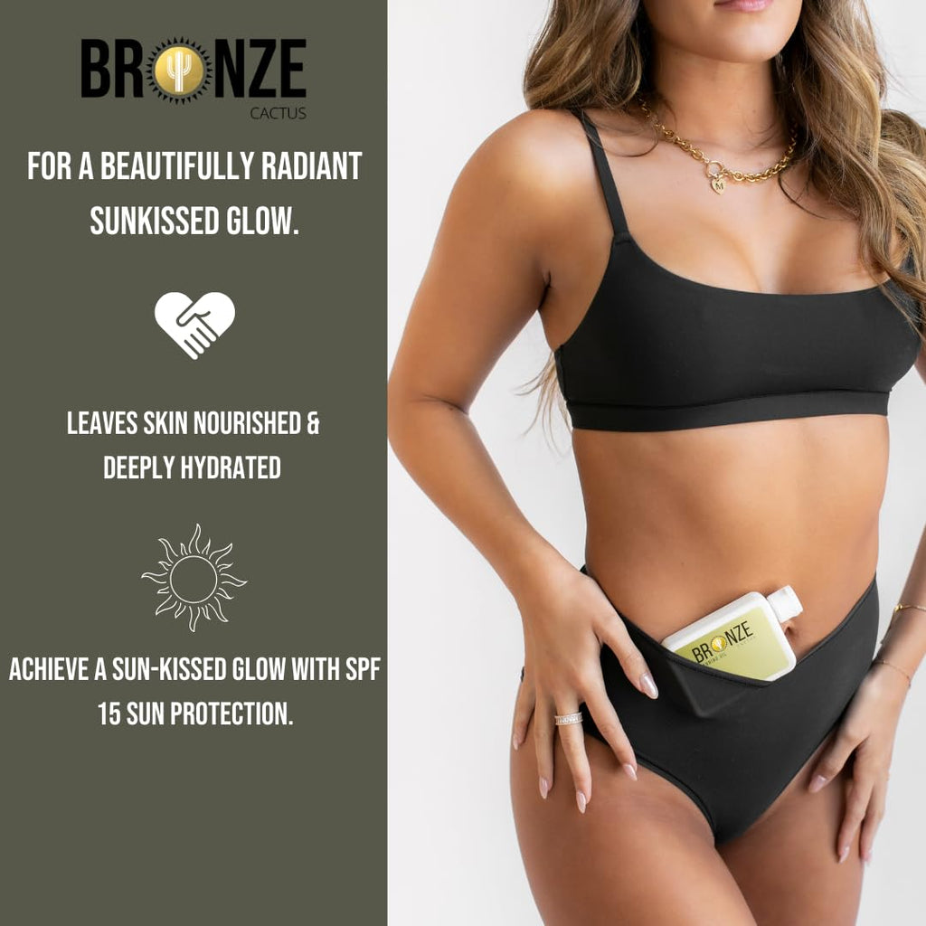Bronze Cactus Sweet Orange Tanning Oil SPF 15 – Radiant, Hydrating Sun Oil | Vegan, Dermatologist Tested | Broad Spectrum UVA/UVB Defense | Vitamin E & Natural Seed Oils for Smooth Skin Glow 3.4fl.oz