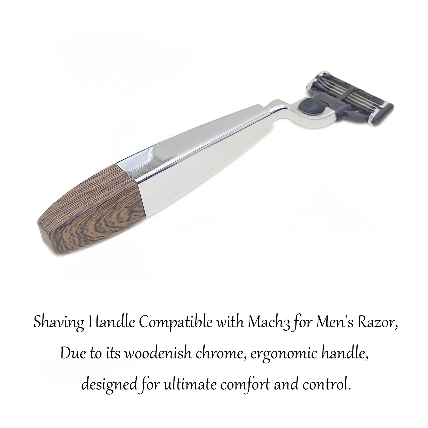 JHTSOLE Shaving Set with Badger Hair Shaving Brush, Soap Bowl Stylish Shaving Kit and Stand,Shaving Handle Compatible with Mach3 for Men's Razor Gift