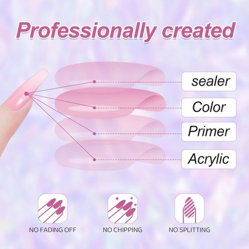 MUZOXEN French Tip Press on Nails Long Coffin Fake Nails with 3D butterfly flower Petal Rhinestones Designs Pink Acrylic False Nails with Stick Glue for Women -24pcs
