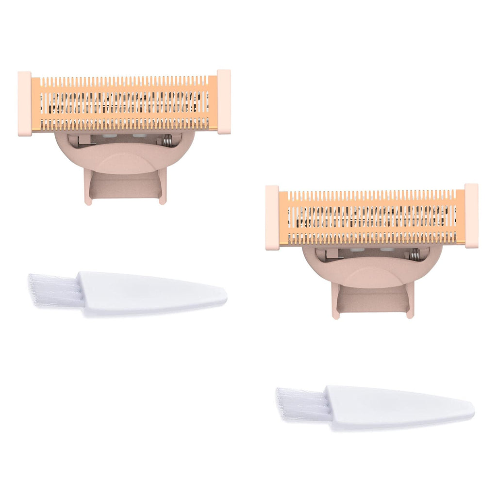 2PCS LinMei Nu Shaver Replacement Heads Compatible for Finishtouch Flawless Women Nu Razor with 2 Cleaning Brush