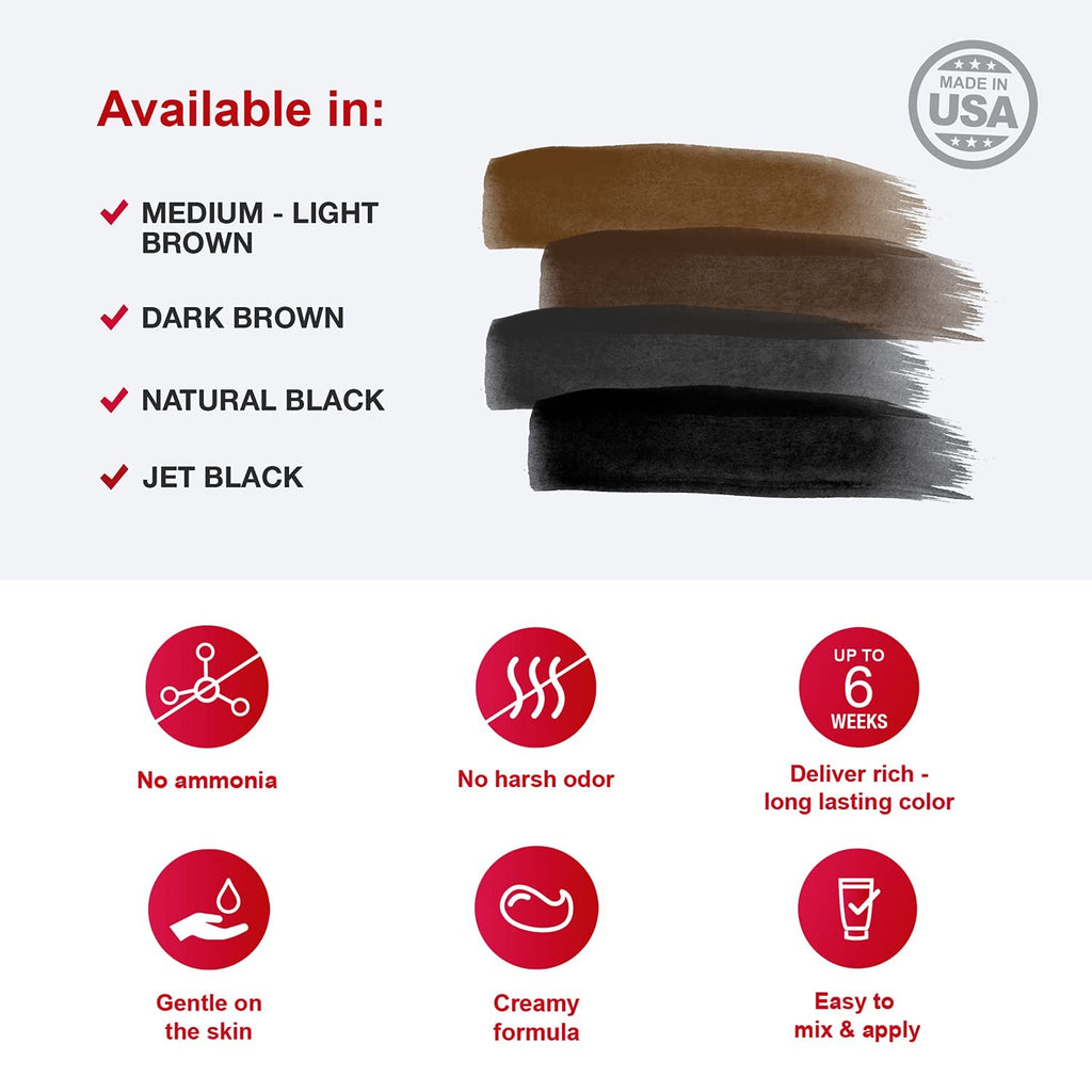 Godefroy Barbers Choice 3 Application Beard and Mustache Dye For Men, 6 weeks of Cover For Gray Facial Hair, Dark Brown