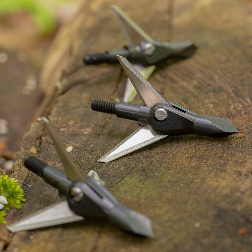 Swhacker #262 Levi Morgan Series 3-Blade Fixed Broadheads, 100 Grain, 1.25" Cut, Precision Archery Hunting Broadheads, 3 Pack, Black