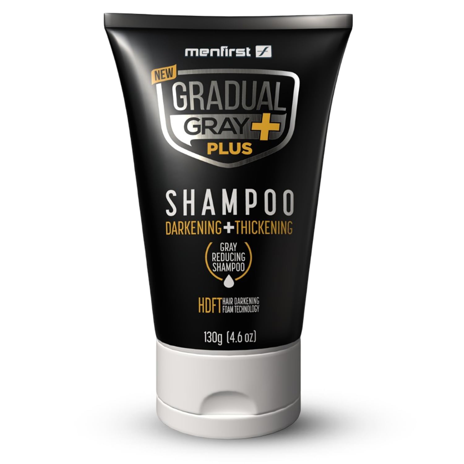 MENFIRST Gradual Gray PLUS Hair Dye Shampoo for Men - Gradual Gray Darkening Shampoo - Grey Reducing Mens Shampoo with 2X Pigment - Just 3 Min Application - 4.6 oz