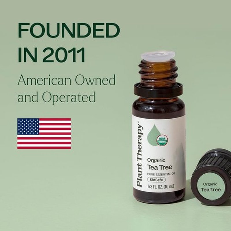 Plant Therapy Organic Tea Tree Oil - 100% Pure & USDA Certified Organic for Skin, Hair & Toenails | 10 mL (1/3 oz)