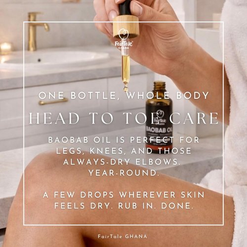 FairTale GHANA Baobab Oil 7.1 fl oz | 210 ml - 100% Natural, Unrefined Cold‑Pressed Face, Body & Hair Oil From Africa