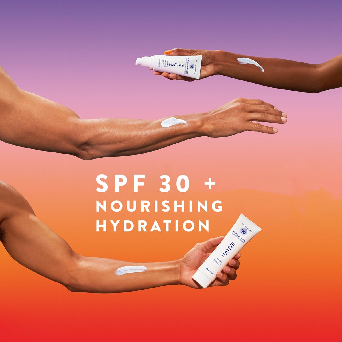 Native Sunscreen SPF 30, Zinc Oxide Dermatologist Tested Suitable for Sensitive Skin & Hawaii Compliant, 5 Ounces | Unscented Sun Protection Lotion, Lightweight & Smooth