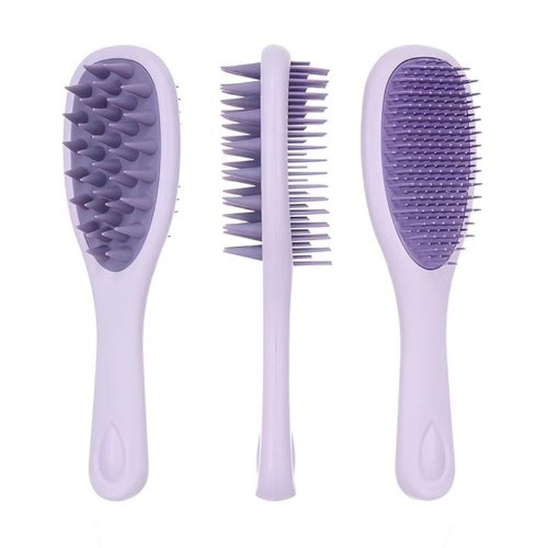 KINTEGOOD Long Handle Hair Silicone Scalp Massage Brush, 2-in-1 Double-Sided Hair Comb Shampoo Brush