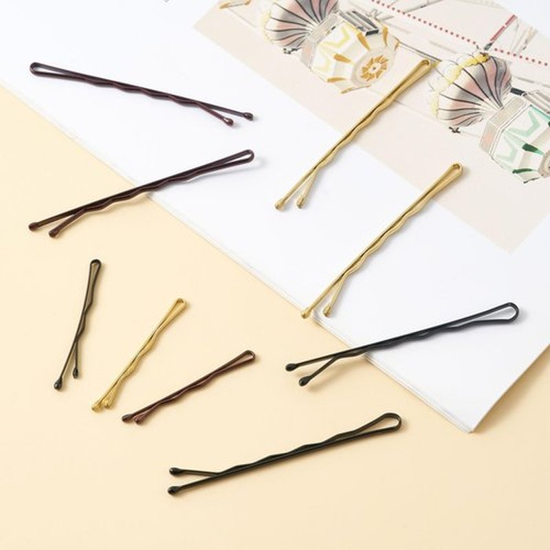 QIUTIMIY 300 Pcs 1.38 & 2.2 Inch Wave-Shaped Bobby Pins Mix Metal Hair Pins Hair Accessories for Women Stylists Hair Sticks Girl