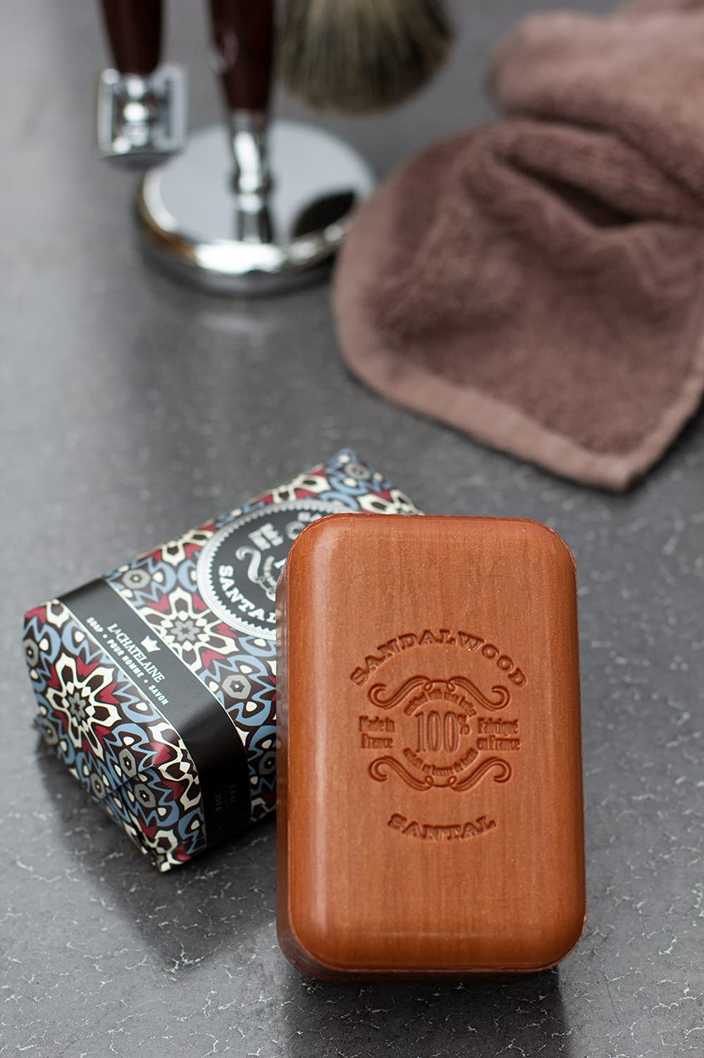 La Chatelaine Unisex, Men, Women Bar Soap| Natural and Organic |Triple Milled | Made in France | Large (Sandalwood)