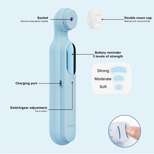 Electric Nail Trimmer, 6 in 1 Baby Nail Clippers, Safe & Easy Electric Portable Manicure Pedicure Tool for Baby Care Newborn Toddler Toes & Fingernails Nail Kit