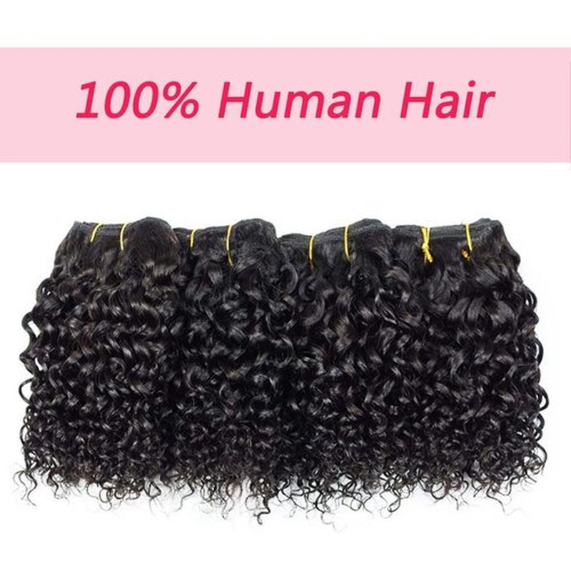Human Hair Bundles Kinky Curly Bundles Human Hair Curly Wave Hair 4 Bundles Human Hair 50 Gram/Bundle 8A Unprocessed Kinky Curly Wave Bundles (8 8 8 8 1b) …