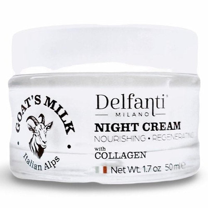 Delfanti-Milano Goat's Milk Collagen Night Cream - Nourishing Face & Neck Moisturizer | Made in Italy