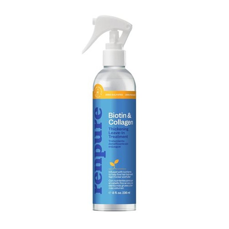 Renpure Biotin & Collagen Leave-In Conditioner - Fuller, Thicker Shine for Fine Hair | 8 Fl Oz
