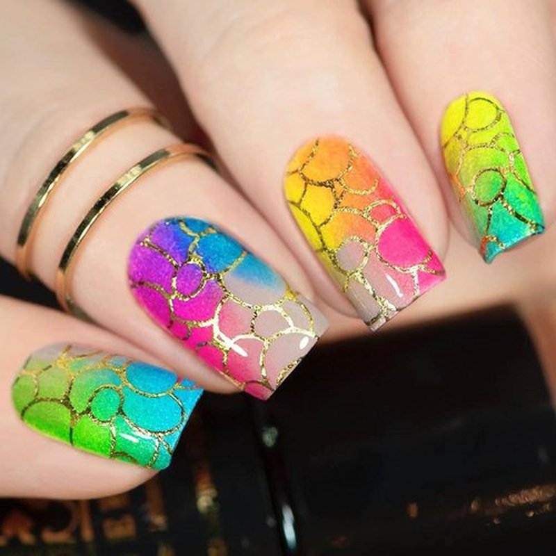 PUEEN MOST WANTED Stamping Polish Collection Set Big 5-FREE Formula Nail Color Lacquer (601 - Silver Dust + 603 - Golden Delicious) - BH000871