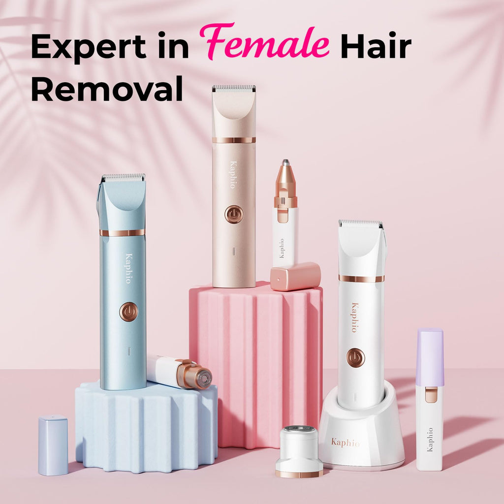 Bikini Trimmer for Women Pubic Hair: 2 in 1 Electric Razors for Women - Rechargeable Electric Shaver - IPX7 Waterproof Bikini Shaver for Travel & Shower Use in Summer (Rose Gold)