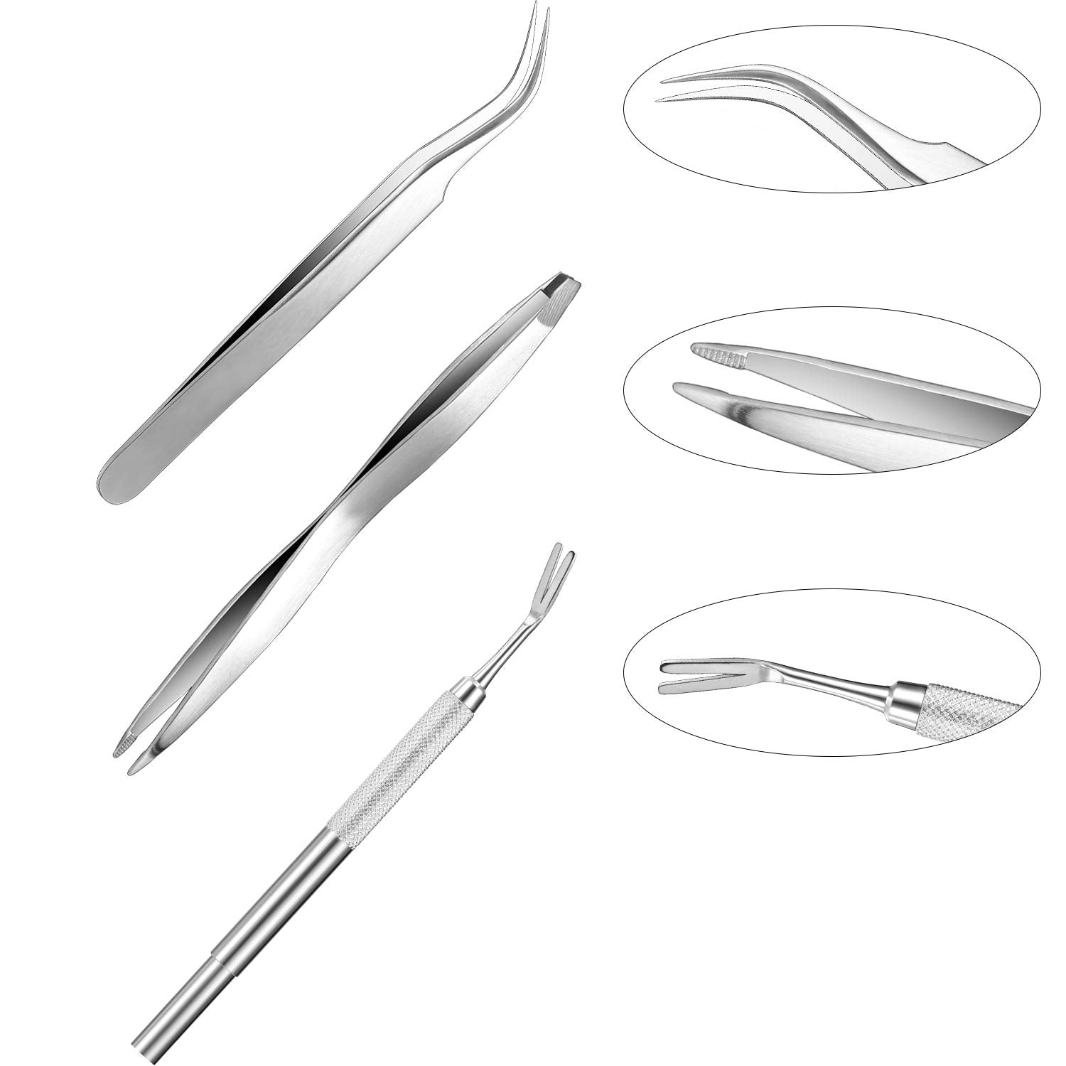 Boao 7 Pcs Tick Removal Tool Kit, Include 3 Plastic Removers, 3 Stainless Steel Tweezers with Comb for Dog and Cats(Fluorescent Green)