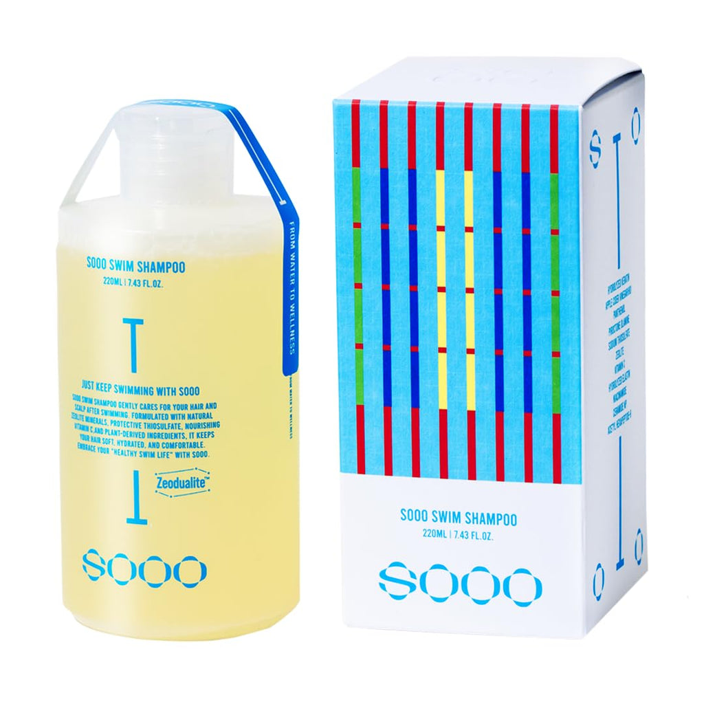 SOOO Swim Shampoo, Chlorine Removal After Swim Shampoo for Swimmers, Removes Salt & Residue, Refreshing dry itchy Scalp & Pool Odor, Citrus Scent, Silicone & Paraben-Free 7.43 fl. oz.
