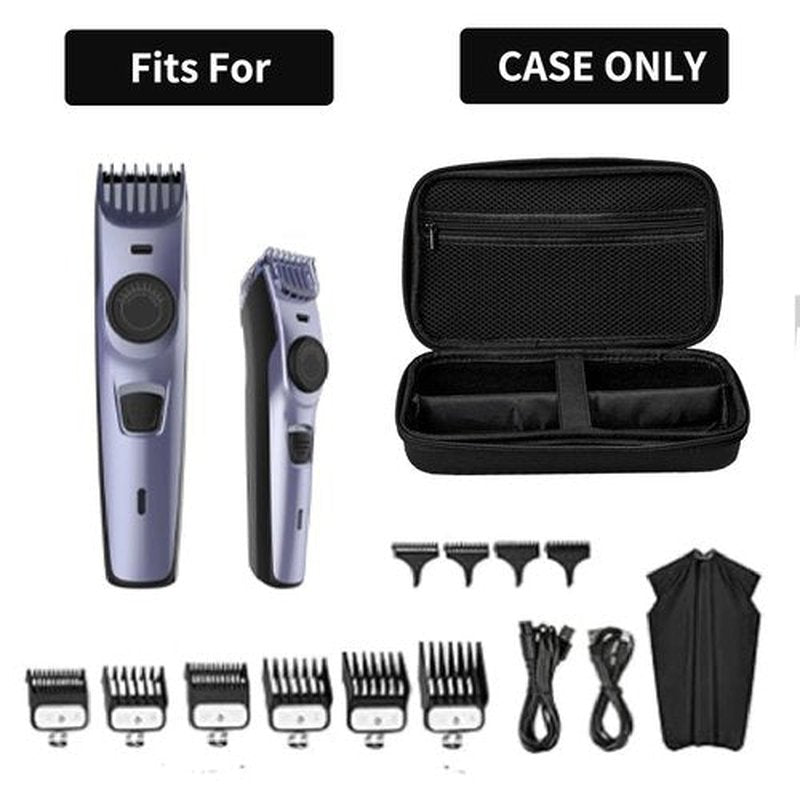 Janebert Hard Travel Case for Hair Clippers, Hair Cutting Barber Supplies Holder, Trimmer Organizer Storage Bag for Ufree/Hatteker/Oneisal/Wahl 5Star/Andis Men Razor Guard Grooming Kits (Black)