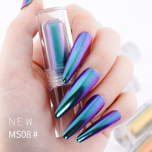 Liquid Aurora Powder Gradient Liquid Nail Powder Chrome Rainbow Mirror Effect Pigment High Gloss Nail Art Glitter Polish Kit Nail Art Accessories 9 Colors