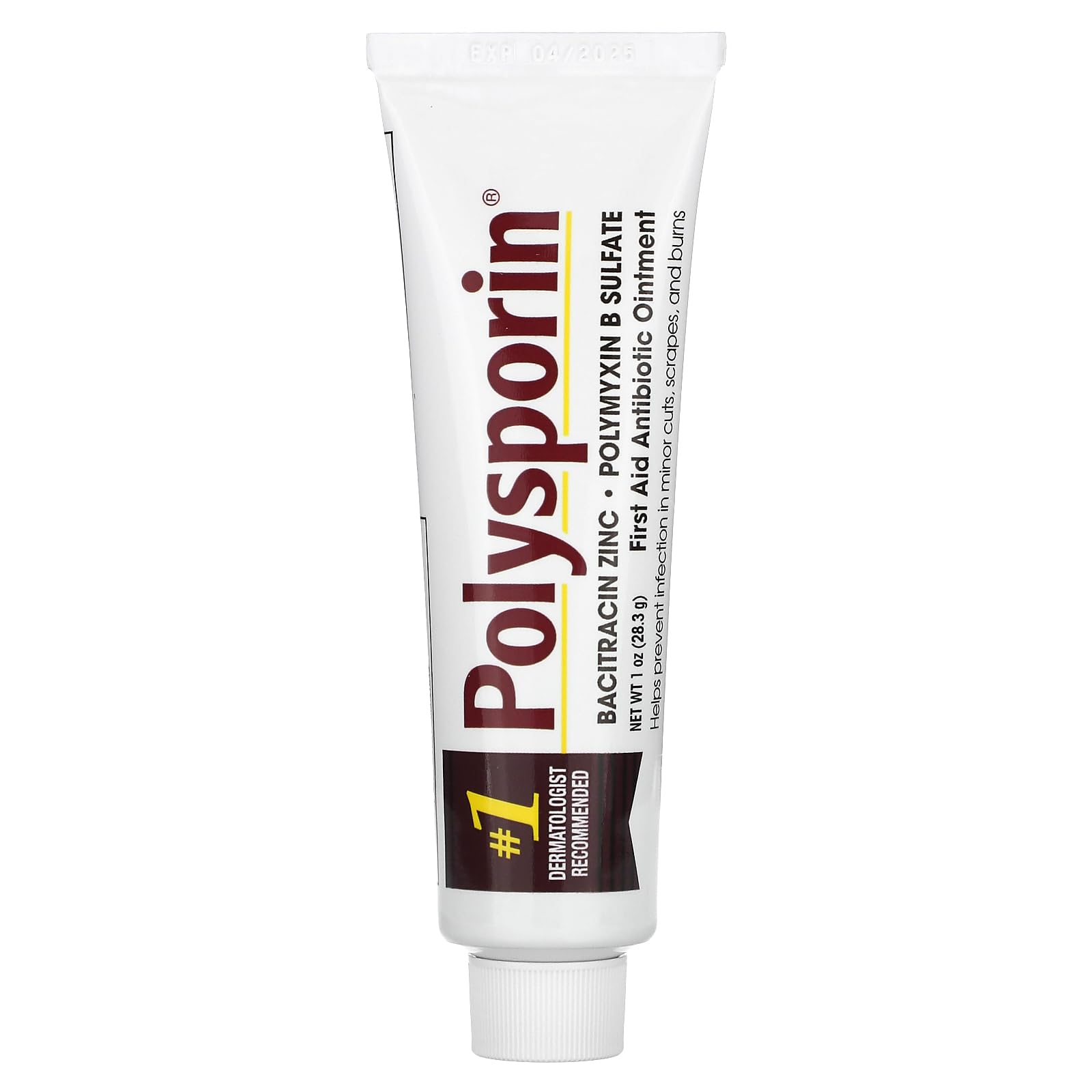 Polysporin First Aid Topical Antibiotic Skin Ointment With Bacitracin Zinc & Polymyxin B Sulfate, For Infection Protection & Wound Care, Neomycin-Free, Travel Size, 1 oz