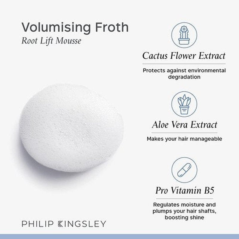 PHILIP KINGSLEY | Volumizing Froth Styling Mousse | Root Lifting Moose | Long-Lasting Volume and Lift with Medium Hold | 11.69oz