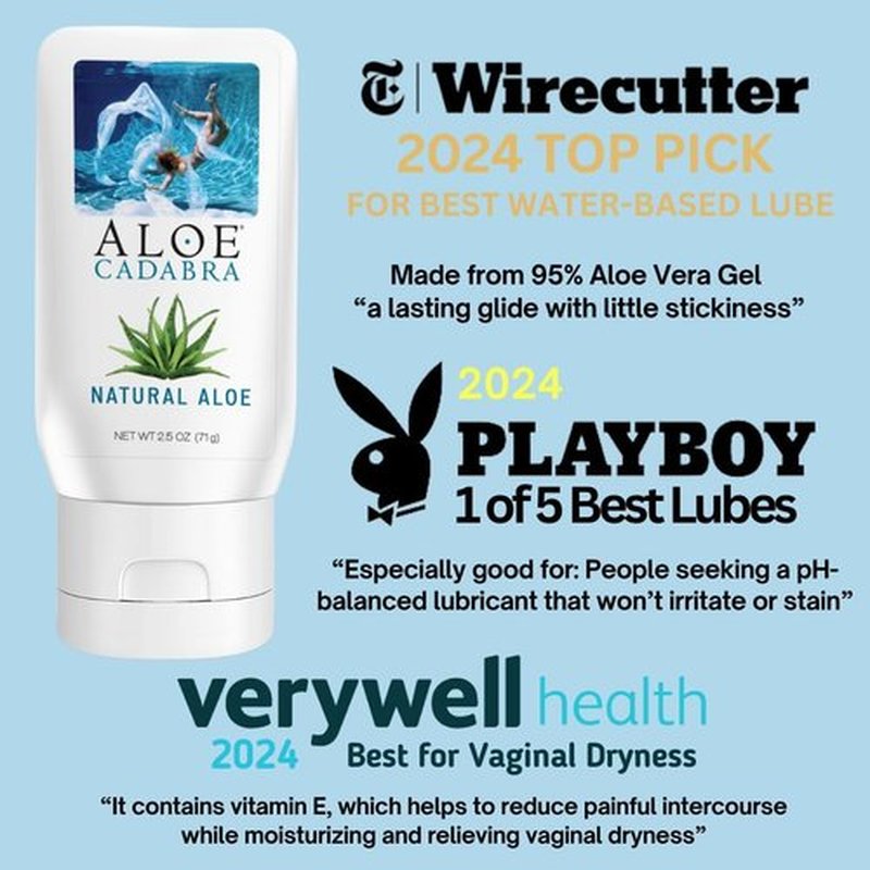 Aloe Cadabra Personal Lubricant - Natural Water-Based Organic Aloe Lube for Couples | Unscented 2.5 Oz