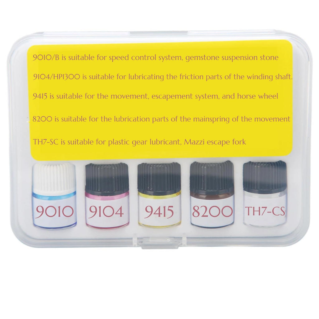 DHASUWT 5PCS Watch Oil Kit Synthetic Lubricating Oil, Smooth Repair Tool for Watchmaker Workers, Lubricant Watchmaker Tools for All Watch Movements, Watch Repair Tools & Kits