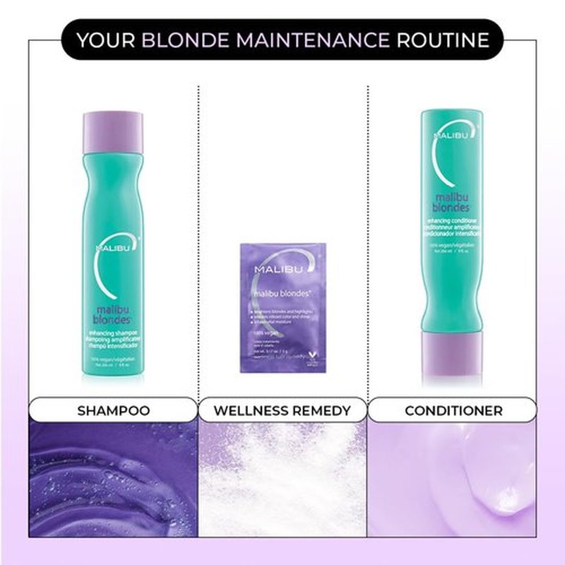 Malibu C Blondes Wellness Remedy - Restore Vibrance & Shine for Bleached or Highlighted Blonde Hair with Vitamin C