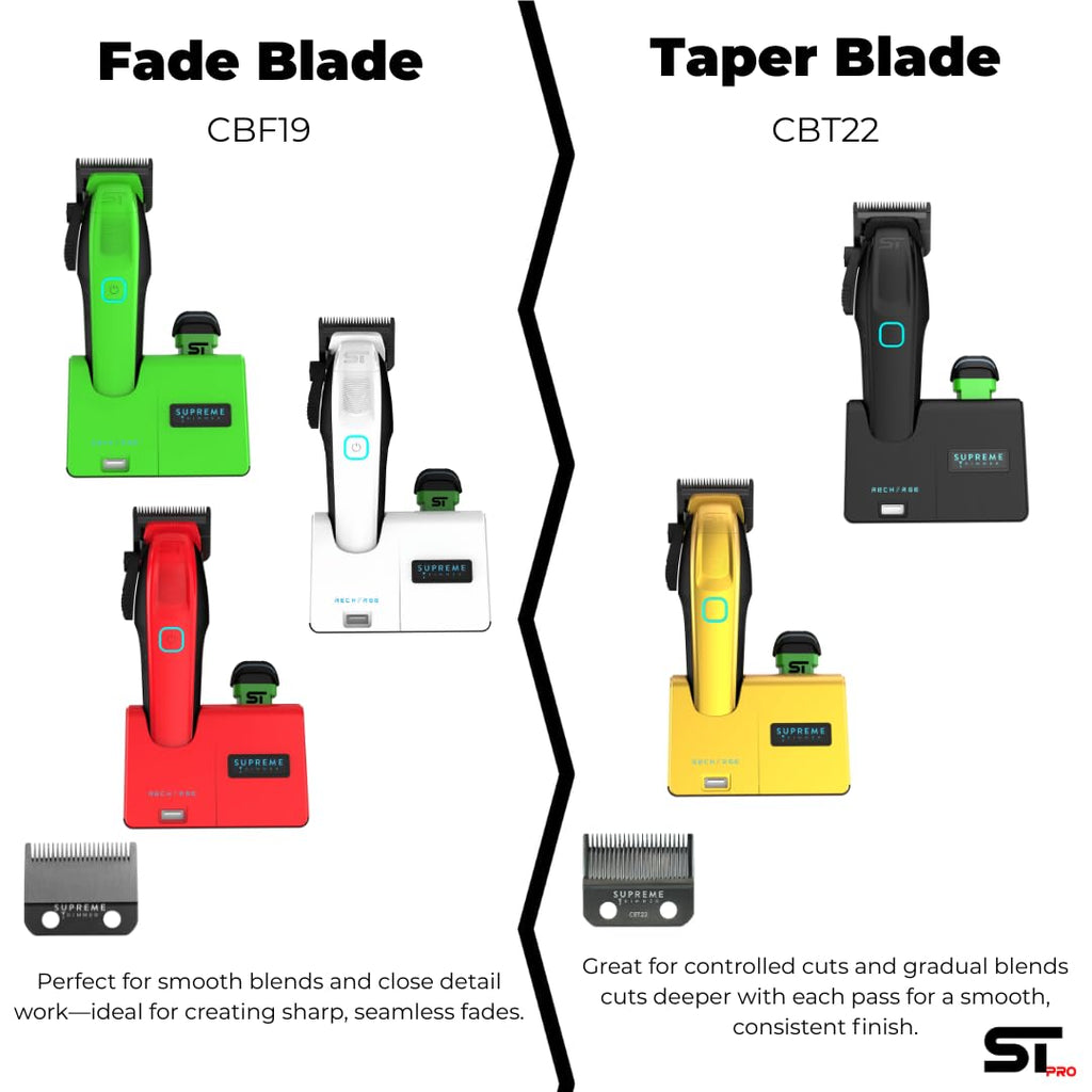 Supreme Trimmer DLC Coated Steel Replacement Blade CBT22 | Taper Blade for Recharge Clipper & Most Hair Clippers