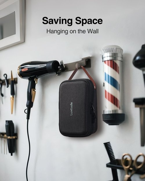 Luxtude Hair Clipper Case Travel, Portable Barber Case Organizer, Sturdy Trimmer Bag, Barber Accessories for Wahl 5Star/Hatteker/Oneisal/Andis Grooming