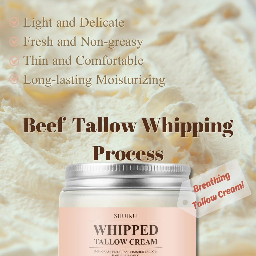 Beef Tallow for Skin with Honey Balm – All-Natural Moisturizer Hydrates and Nourishes the Skin, Whipped Grass-fed Beef Tallow Honey Balm blend - Ultra-Nourishing Moisturizer for Face, Body & Hands.