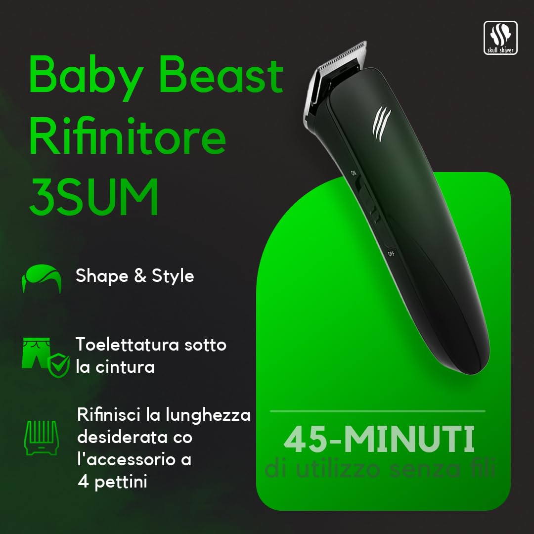 Skull Shaver Baby Beast Trimmer 3SUM – The Powerful, Precise & Cordless Trimmer for All-in-One Styling