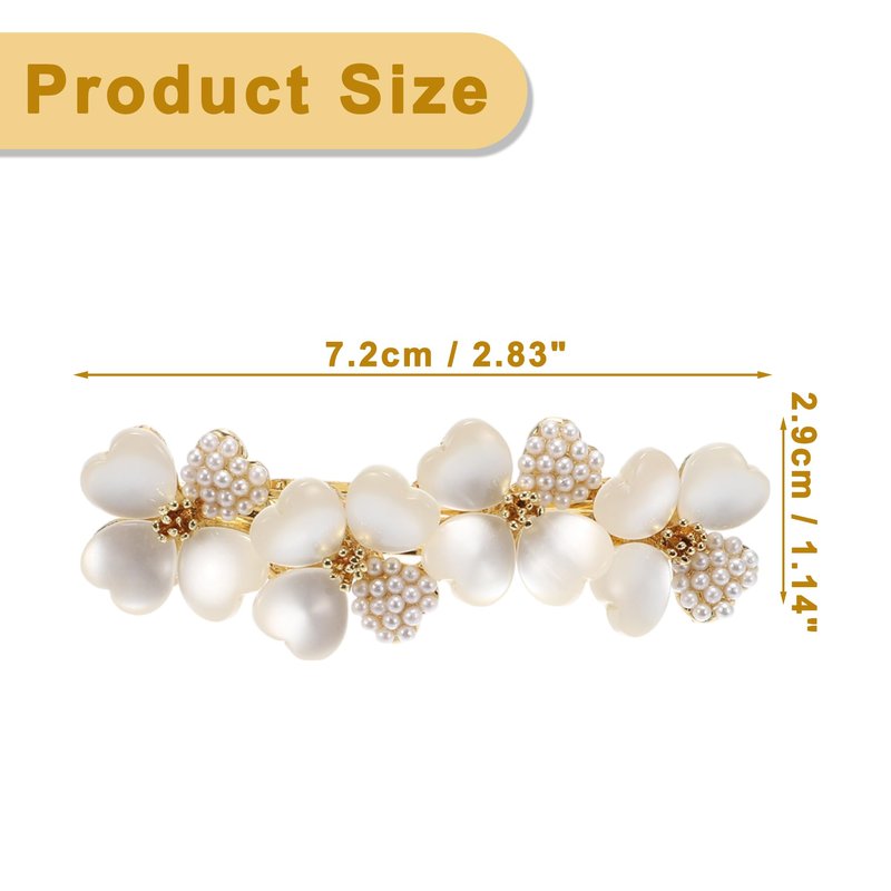 VOCOSTE Vintage Rhinestone Hair Barrettes, Flower Hair Clips for Women, Small Hairpin, French Faux Crystal Hairpin, Hair Accessories, Champagne