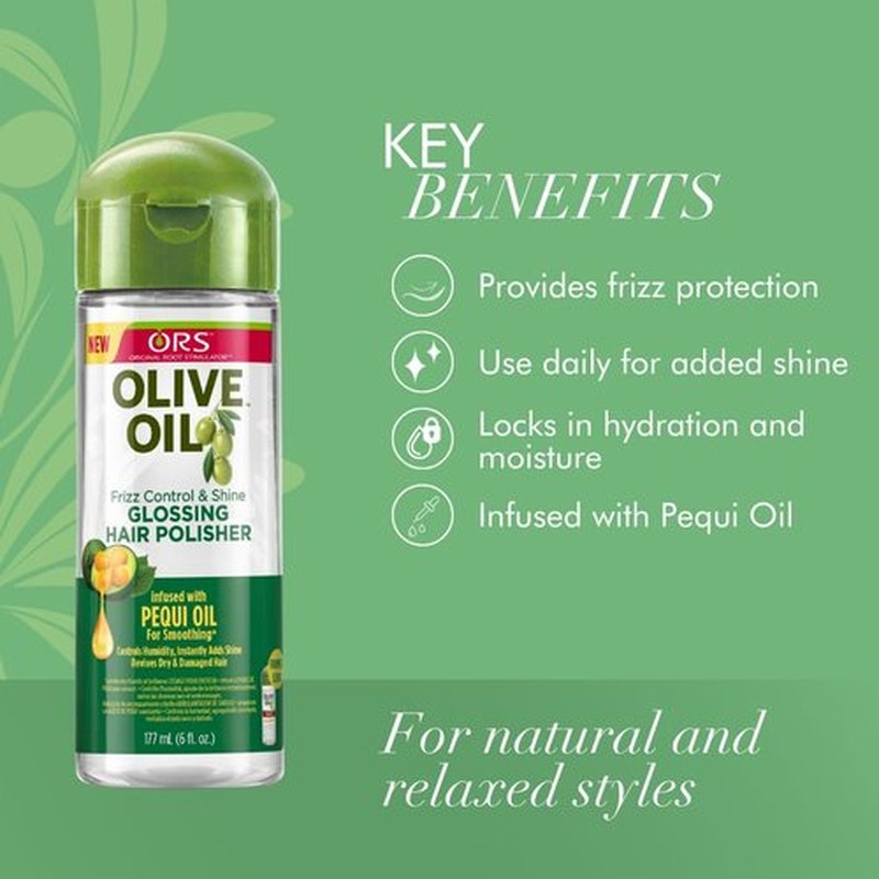 ORS Olive Oil Hair Polisher - Frizz Control & Shine Glossing Treatment | 6 Ounces