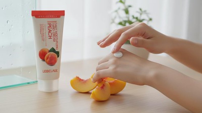 LEBELAGE Daily Moisturizing Peach Hand Cream 3.38 fl oz | Lightweight Hand Moisturizer with Peach Extract | Fast-Absorbing Non-Greasy Hand Lotion for Soft, Smooth Hands | Daily Skincare Routine