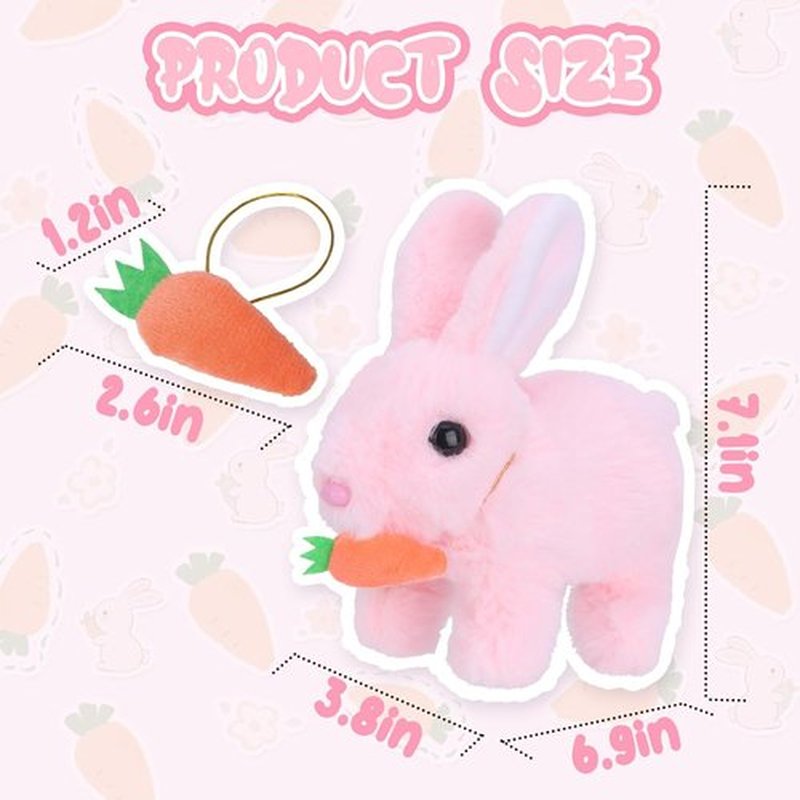 RichRabbit Bunby - Interactive Realistic Bunny Toy with Jumping & Twitching Ears | Pink