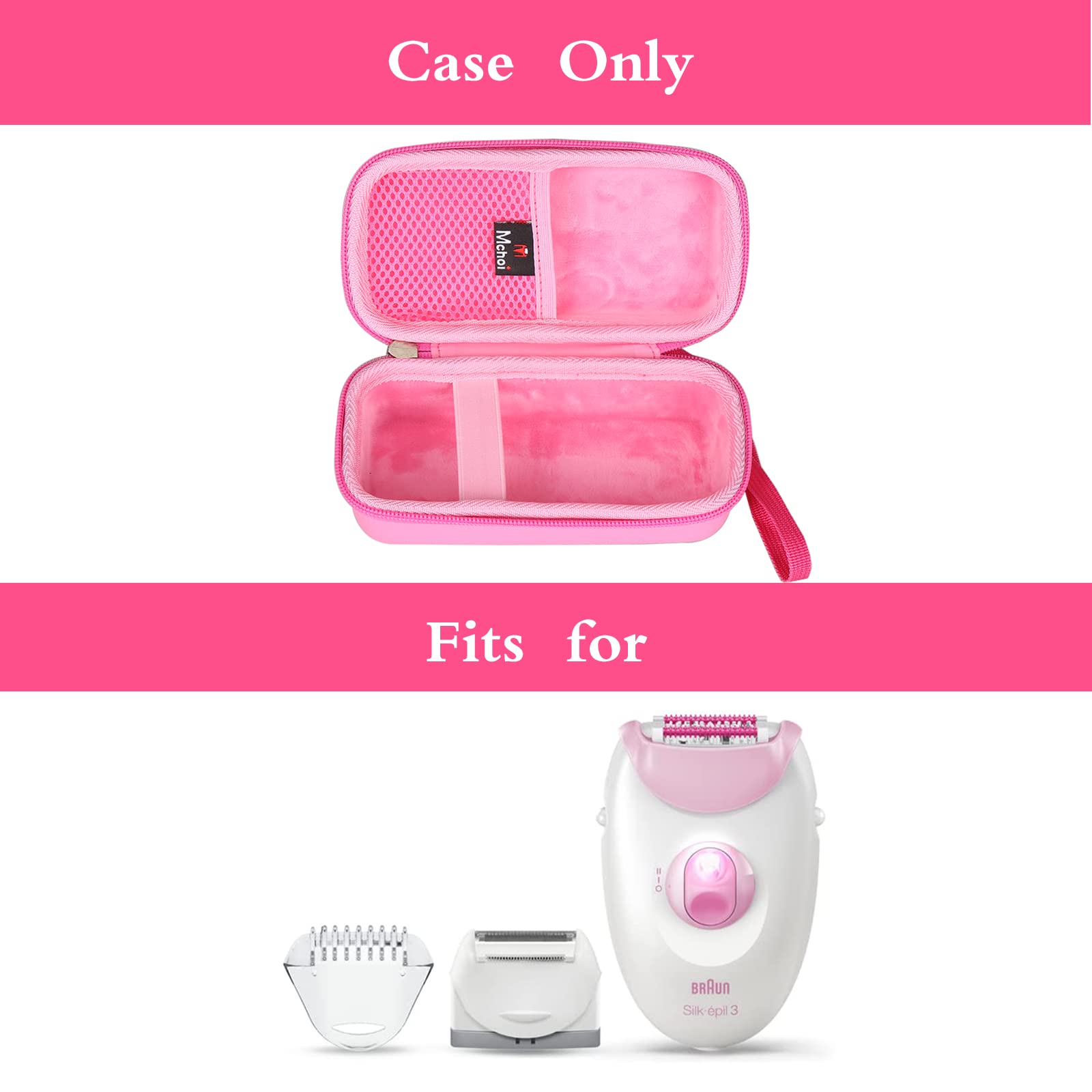 Mchoi Hard Carrying Case Fits for Braun Hair Removal for Women Epilator Silk-epil 3 3-270, EVA Portable Storage Case Shockproof, CASE ONLY