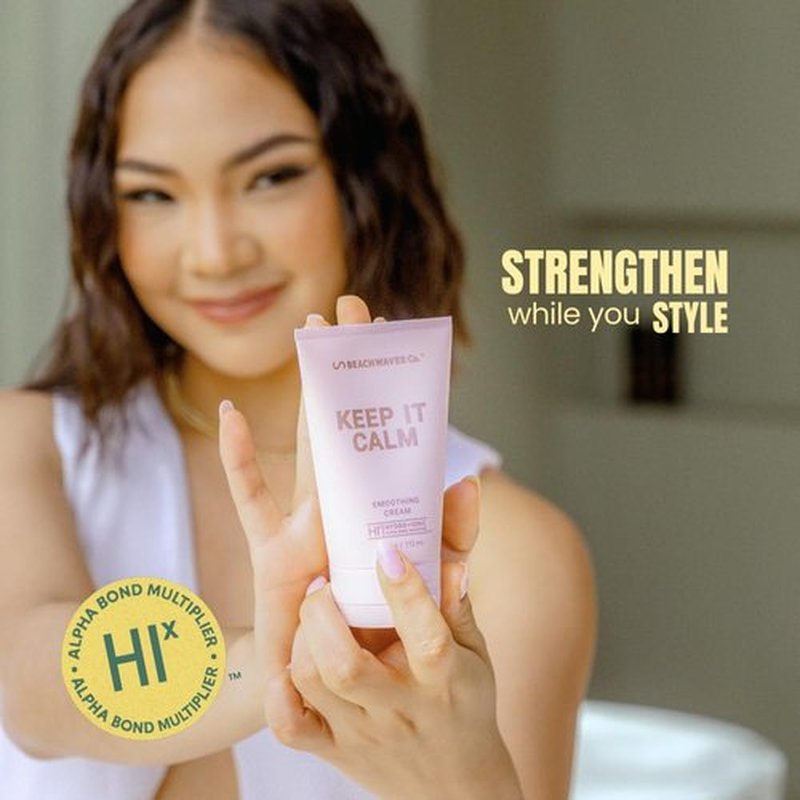 Beachwaver Co. Keep It Calm Smoothing Cream - Anti-Frizz Styling Cream (3.8 Oz) in Polynesian Pink Sugar | Pack of 2